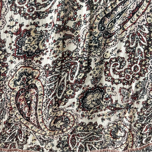 American Eagle Boho Peasant Top Paisley Romantic Velvet Whimsigoth Blouse - Picture 7 of 7